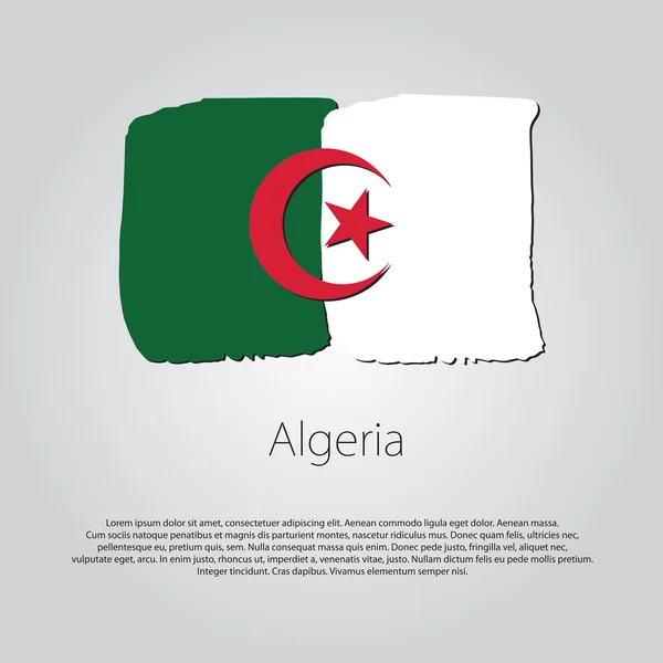 Algerien Flagge mit farbigen, handgezeichneten Linien im Vektorformat — Stockvektor