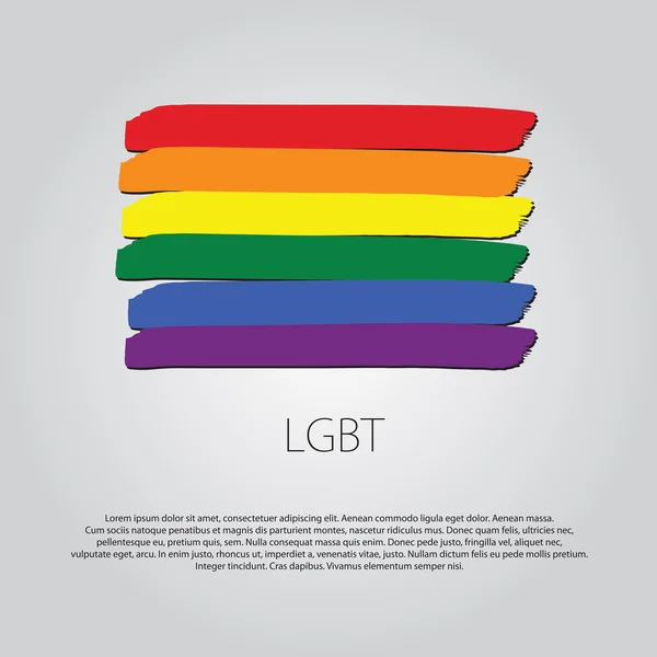 Bandeira LGBT com linhas desenhadas à mão coloridas em formato vetorial — Vetor de Stock