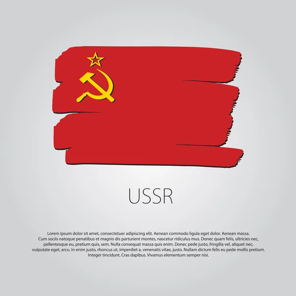 Bandera URSS con líneas dibujadas a mano de color en formato vectorial — Vector de stock