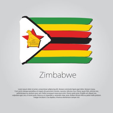Renkli el çizgileri Vektör Biçiminde Zimbabwe Bayrağı