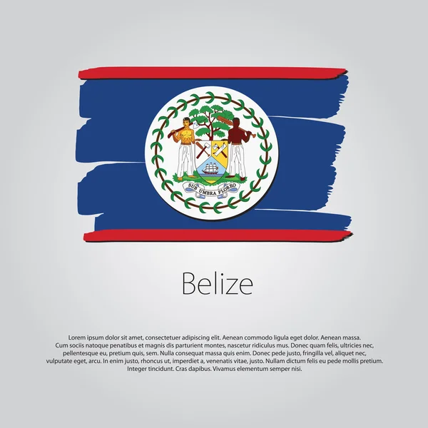 Bandera de Belice con líneas dibujadas a mano de color en formato vectorial — Archivo Imágenes Vectoriales