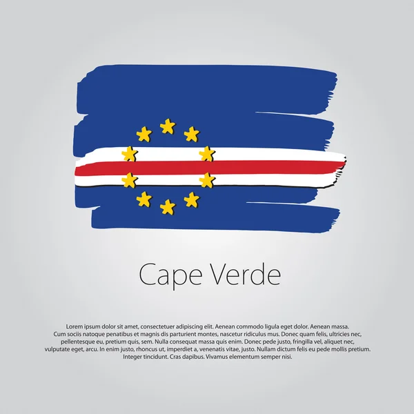 Bandera de Cabo Verde con líneas dibujadas a mano de colores en formato vectorial — Vector de stock