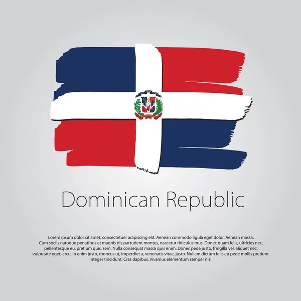 Bandeira da República Dominicana com linhas desenhadas à mão coloridas em formato vetorial — Vetor de Stock