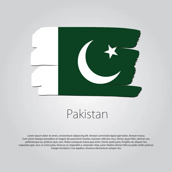 Pakistan Bandiera con linee colorate disegnate a mano in formato vettoriale — Vettoriale Stock