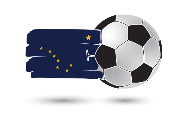 Piłki nożnej i Flaga stanu Alaska z kolorowych ręcznie rysowane linie — Zdjęcie stockowe