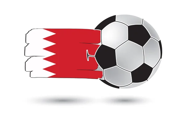 Soccer ball and Bahrain Flag with colored hand drawn lines — Stock Photo, Image