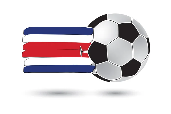 Fotboll och Costa Rica flagga. med färgade hand dras linjer — Stockfoto