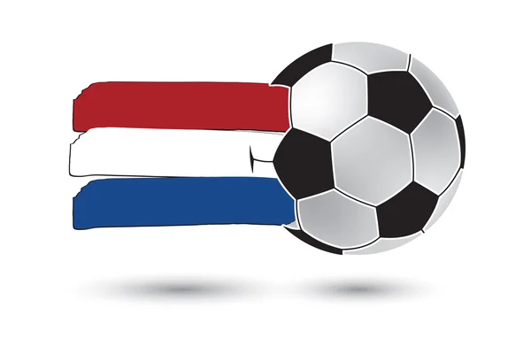 Voetbal en de Nederlandse vlag met gekleurde hand getrokken lijnen — Stockfoto