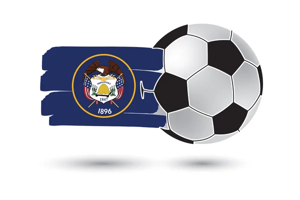 Soccer ball and Ohio State Flag with colored hand drawn lines — Stock Photo, Image