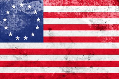 Betsy Ross bayrağı vintage ve eski bir görünüm ile