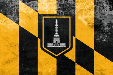 Baltimore, Maryland, bayrağı vintage ve eski bir görünüm ile