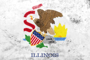 Illinois Devlet bayrağı ve eski bir vintage ile bak