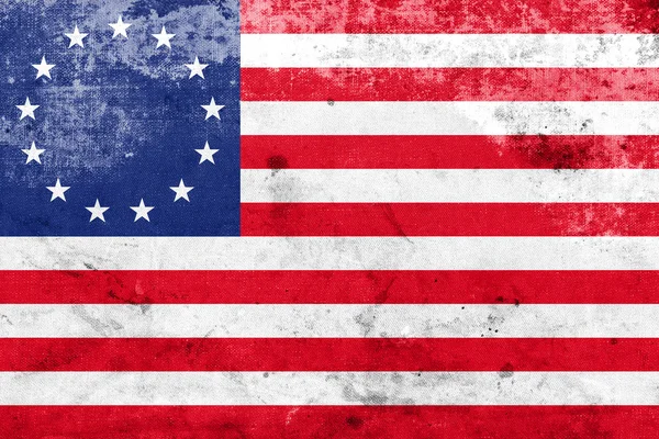 Betsy Ross vlajka s vinobraní a starý vzhled — Stock fotografie