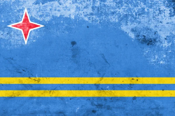 Flag of Aruba, with a vintage and old look — Stock Photo, Image