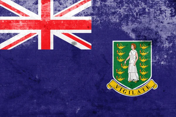 Drapeau des îles Vierges britanniques, avec un look vintage et ancien — Photo