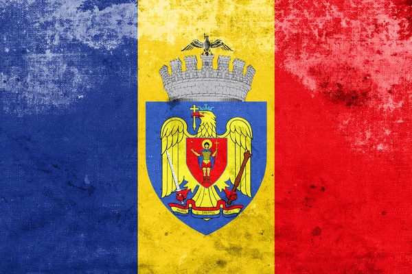 Flag of Bucharest, with a vintage and old look — Stock Photo, Image