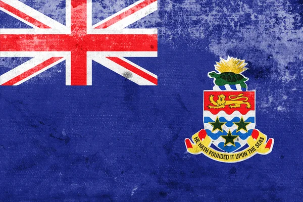 Bandeira das Ilhas Cayman, com um visual vintage e antigo — Fotografia de Stock