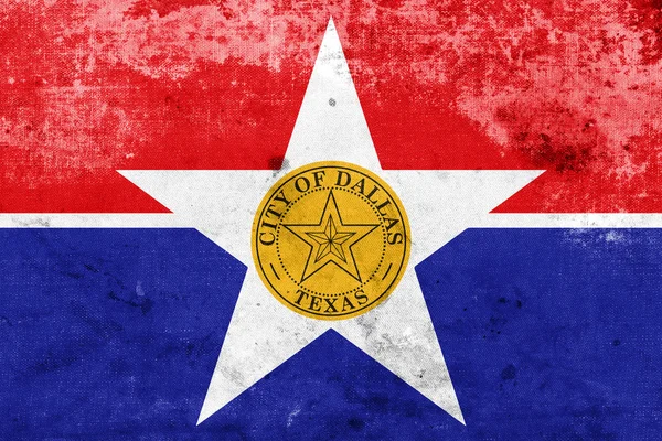 ビンテージと古い外観とダラス、テキサス州の旗 — ストック写真