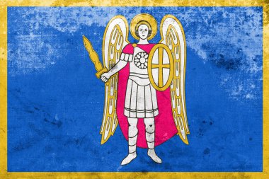 Vintage ve eski bir görünüm ile Kiev, bayrak