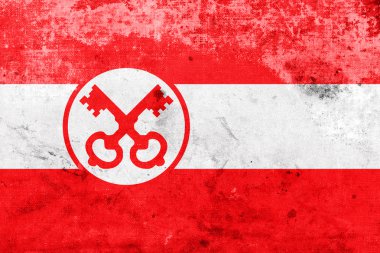 Leiden, bayrakla vintage ve eski bir görünüm