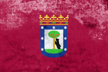 Vintage ve eski bir görünüm ile Madrid bayrağı