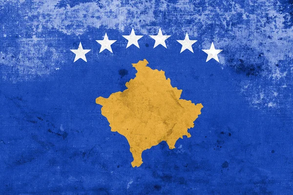 Flagge von Kosovo, mit einem Vintage-Look — Stockfoto