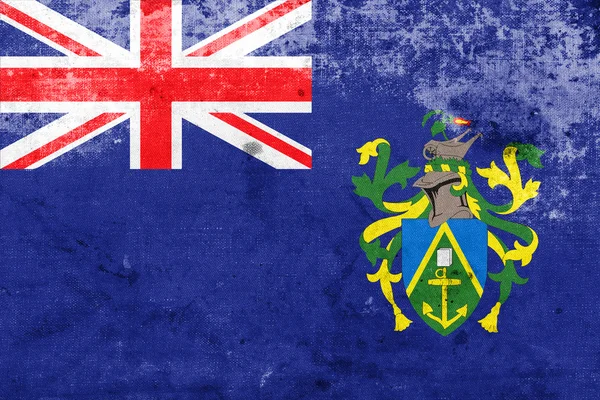 Vintage és a régi megjelenés Pitcairn-szigetek zászlaja — Stock Fotó