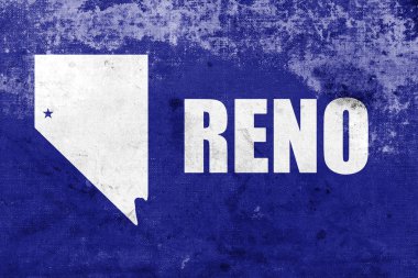 Reno, Nevada, bayrağı vintage ve eski bir görünüm ile