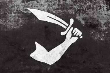 Vintage ve eski bir görünüm ile Thomas Tew korsan bayrağı