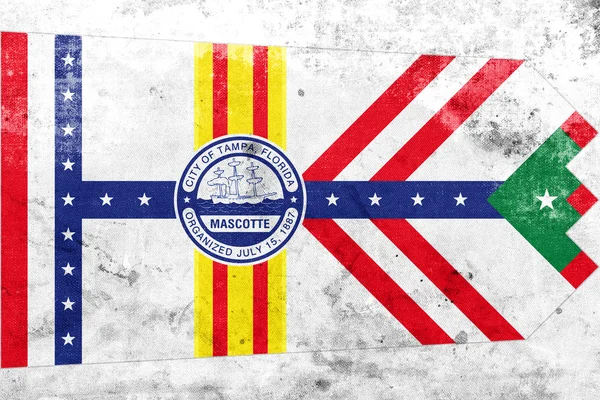 Flag of Tampa, Florida, with a vintage and old look — Stock Photo, Image