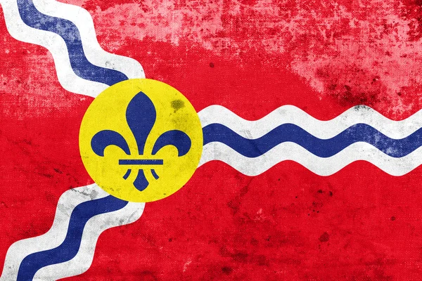 Flag of St. Louis, Missouri, with a vintage and old look — Stock Photo, Image