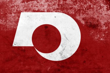 Kumamoto, Japonya, bayrağı vintage ve eski bir görünüm ile