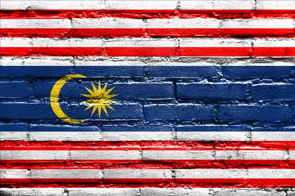 Flaggan av Kuala Lumpur, målade på tegelvägg — Stockfoto