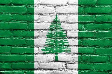 Norfolk Adası, tuğla duvara boyalı bayrağı