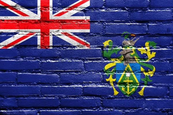 Bandeira das Ilhas Pitcairn, pintada na parede de tijolos — Fotografia de Stock