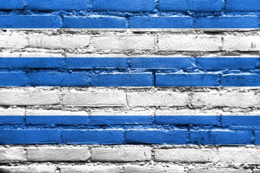 Tallinn, tuğla duvara boyalı bayrağı