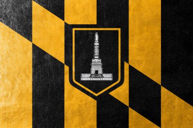 Baltimore, Maryland, bayrağı deri dokusu üzerinde boyalı