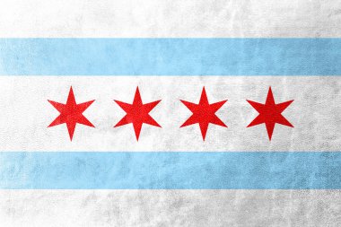 Chicago, Illinois, bayrağı deri dokusu üzerinde boyalı