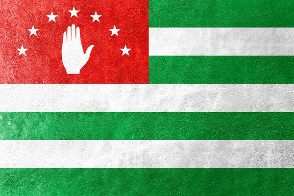 Флаг Абхазии, окрашенный в кожаную текстуру — стоковое фото