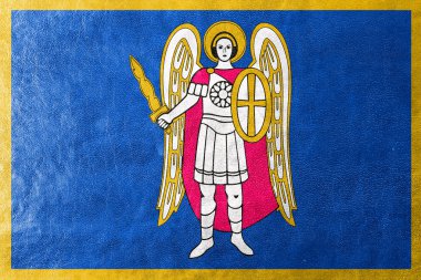 Kiev, deri dokusu üzerinde boyalı bayrağı