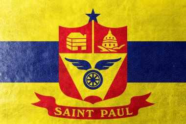 Saint Paul, Minnesota, bayrağı deri dokusu üzerinde boyalı