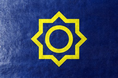 Deri dokusu üzerinde boyalı bayrak Seul 1947-1996
