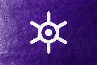 Tokyo, deri dokusu üzerinde boyalı bayrağı