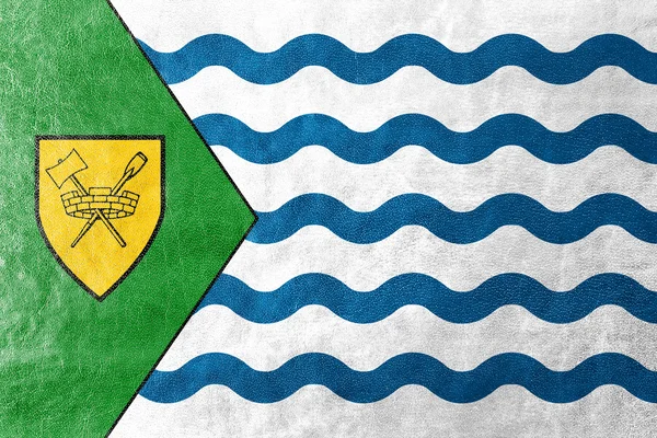 Bandeira de Vancouver, pintada sobre textura de couro — Fotografia de Stock