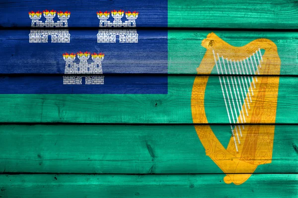 Прапор Дублін, намальовані на старе дерево дерев'яна фону — стокове фото