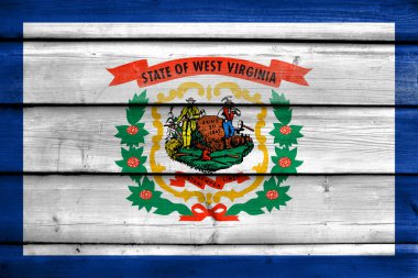 Batı Virginia State, eski ahşap tahta adam boyalı bayrağı