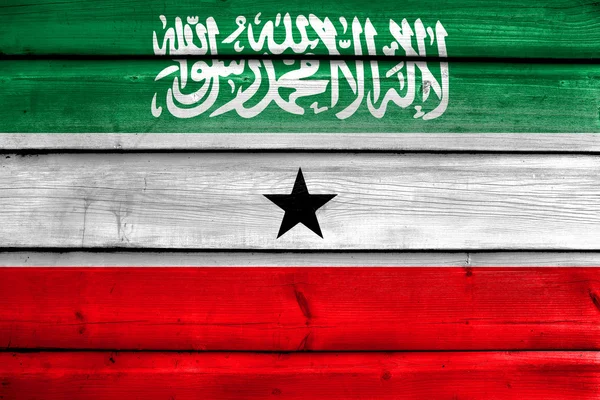 Flag of Somaliland, painted on old wood plank background — Stock Photo, Image