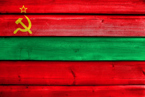 Bandera de Transnistria, pintada sobre fondo de madera vieja — Foto de Stock