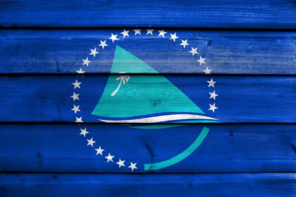 Flag of the Pacific Community, painted on old wood plank backgro — Stock Photo, Image