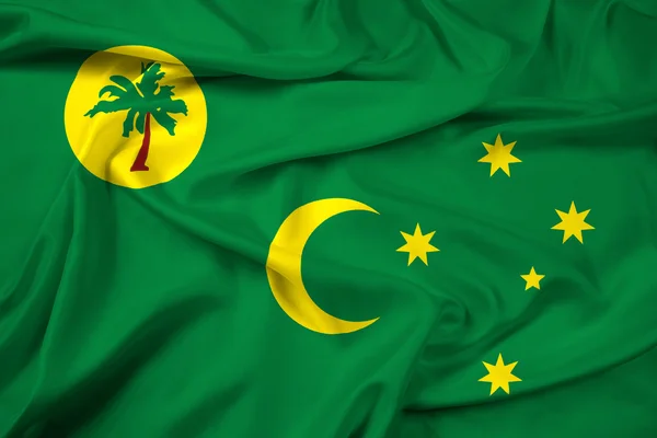 Integetett cocos-szigetek zászlaja — Stock Fotó